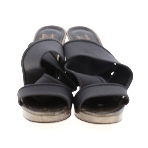 DONALD J PLINER Idra Crossover Sandals Pewter satin elastic 8.5 - Picture 4 of 7